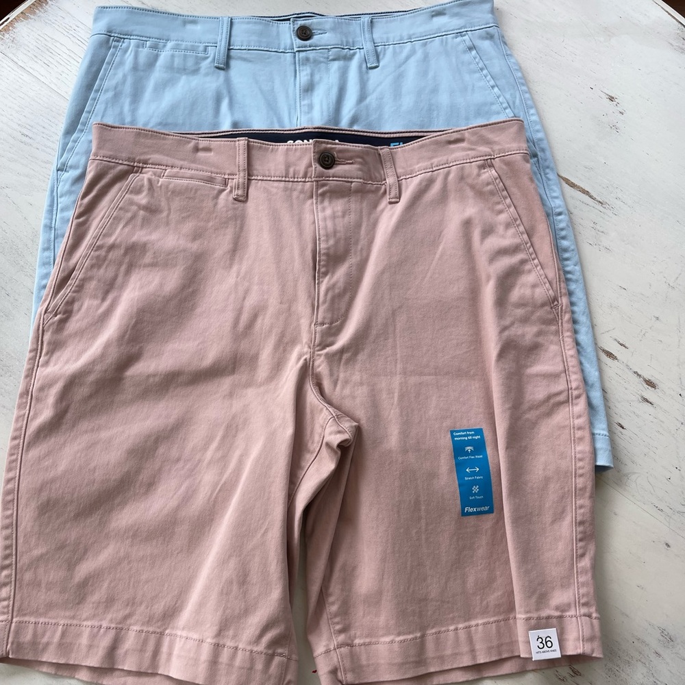 2 Pair of SONOMA Men’s shorts size 36. 1 Blush pink & 1 Baby blue